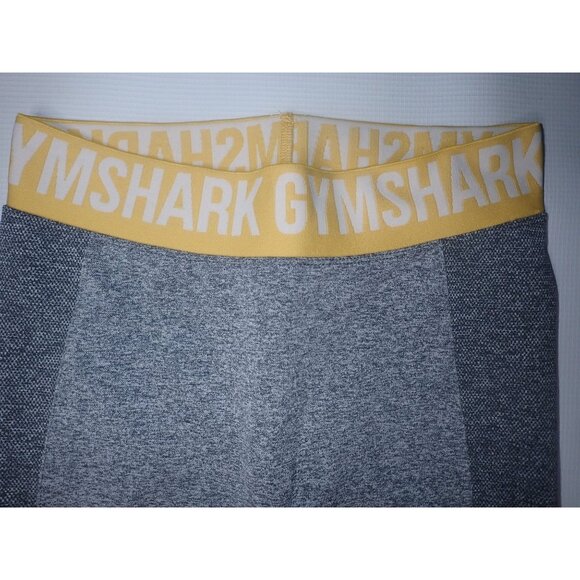 Gymshark Women's M Flex Seamless High-Waist Workout Shorts Gray Yellow Athletic - Picture 2 of 4